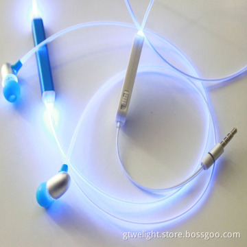 3.5mm Flash Light Earphones with Microphone LED Earphone